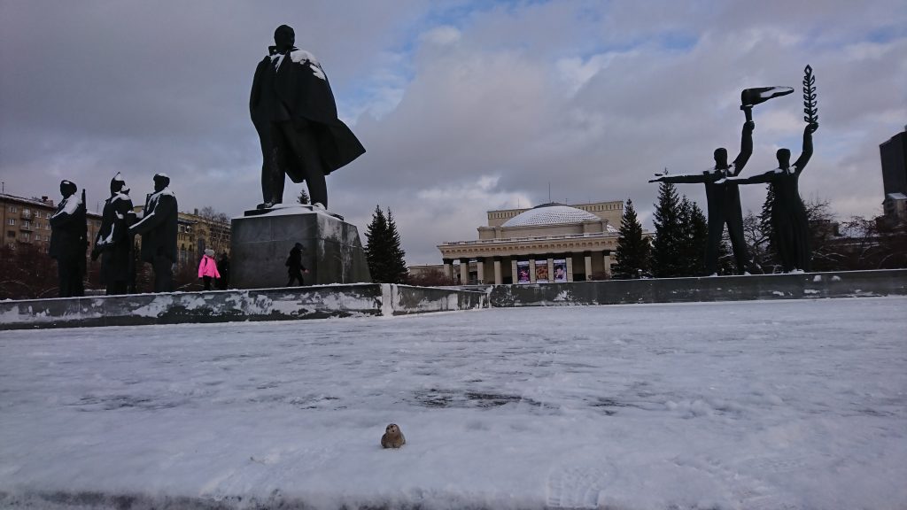 Lenin Proudly Poised in front of the Opera and Ballet Theatre