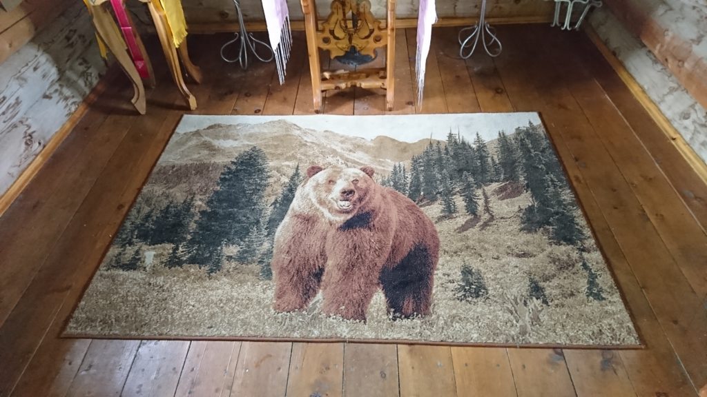 Bear rug in chapel